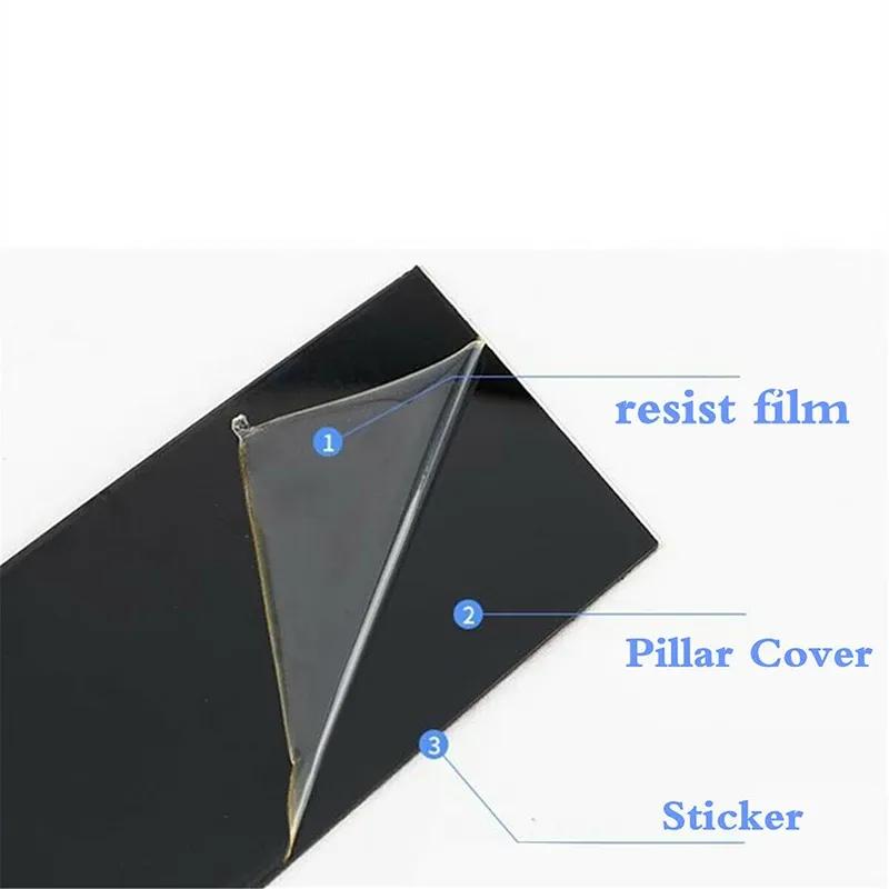 4Pcs Glossy Black For VW T5/T6 2008- Car Pillar Post Door Window Trim Cover Kits B C Column Stickers Auto Exterior Parts