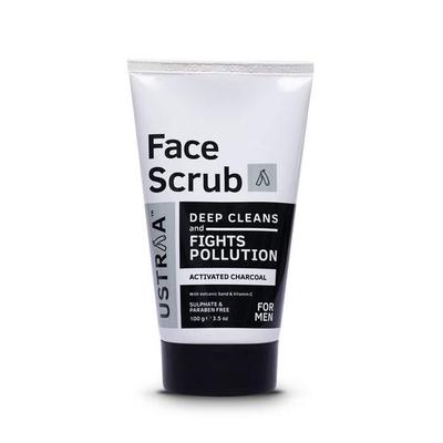 Pleťový peeling pro muže - 100 g - s aktivním uhlím, tahitským vulkanickým pískem a granulemi vlašských ořechů - skvělý pro exfoliaci pleti a detoxikaci obličeje