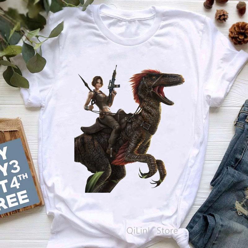Women Game Lover Tshirt Cool Ark Survival Evolved Print T Shirt Femme Summer 2024 Fashion Graphic Tees Female Streetwear Tops