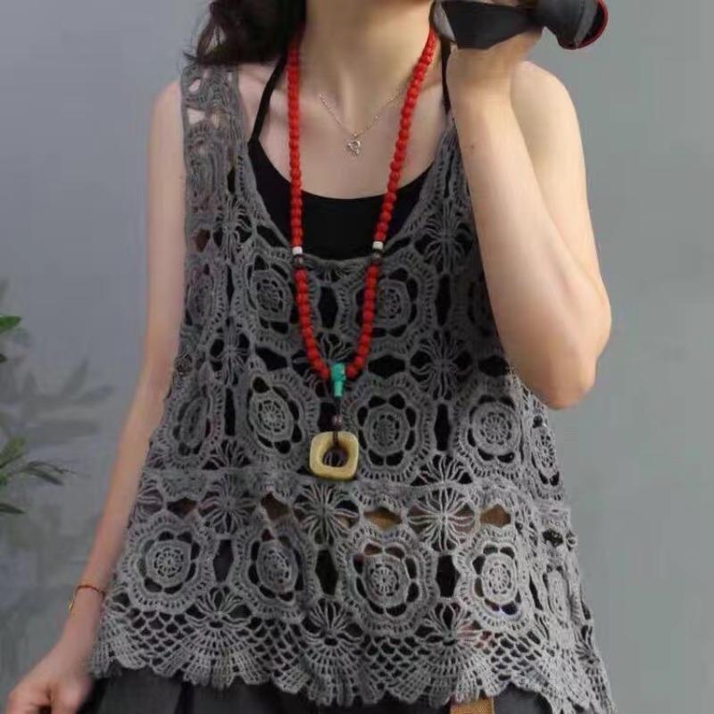 

Весна и лето хлопковый алый жилет женский летний новый свободный ретро литературный однотонный жилет без рукавов топ One size серый