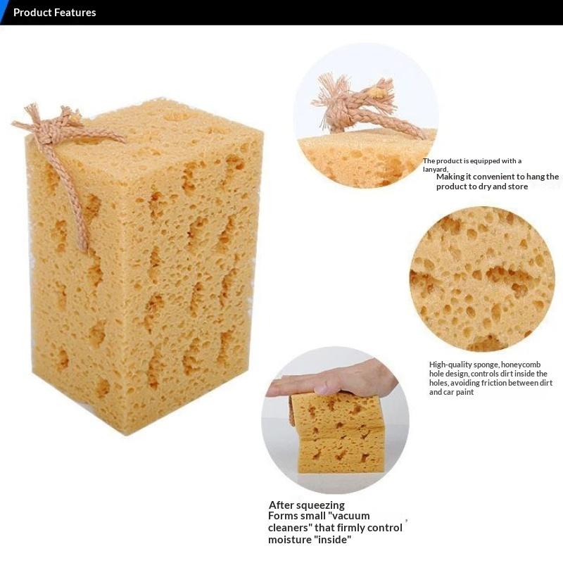 Large Coral Car Wash Sponge Honeycomb Design High Water Absorption Scratch Free For Auto Detailing Car Cleaning