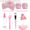 Includes Face Wash Headband Wrist Strap Spray & Facial Mask Bowl 12 Pcs Travel Cosmetic Kit with Leak Proof Bottles Set