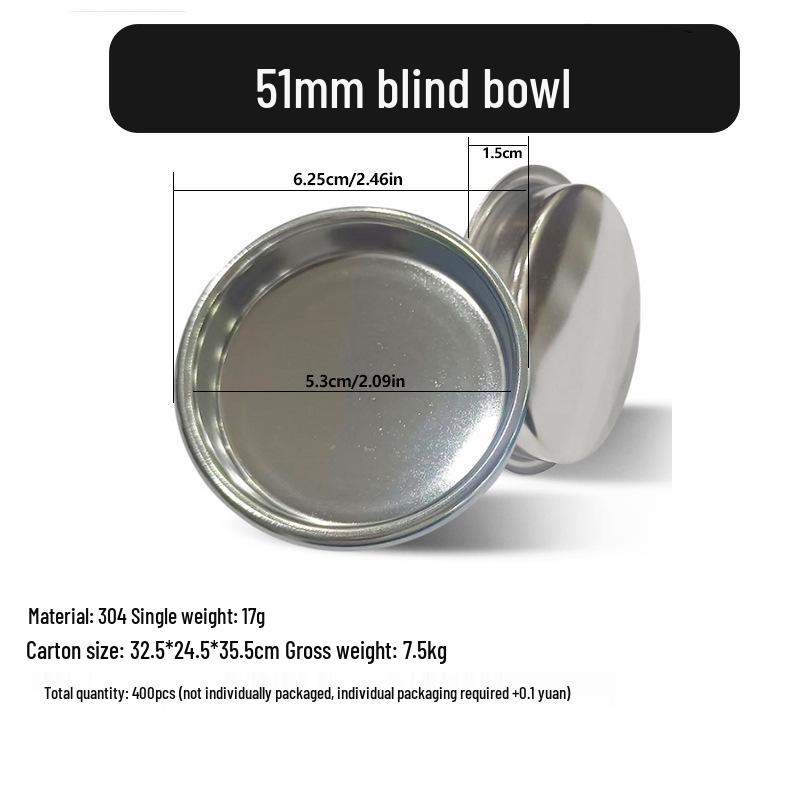 Stainless Steel Coffee Powder Bowl Filter: Single/Double 51, 58 & 53 Blind Bowl Options