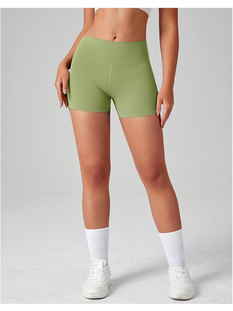 Women's High Waist Peach Butt Yoga Shorts with Pocket - Quick-Dry, High Elastic Fitness Running Pants