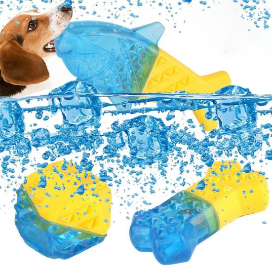 Dog Cooling Toy Heat-Relieving Bone Shape TPR Bite Resistant Pet Molar Chew Toy for Summer