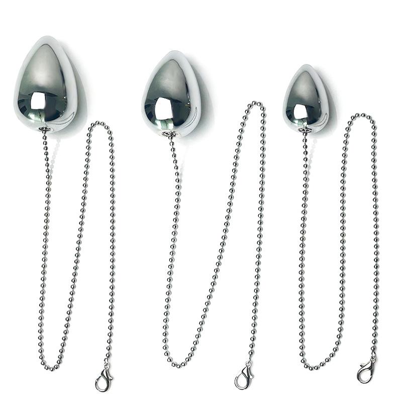 Metallperlen-Analplug-Kette mit Leine für Erwachsene
