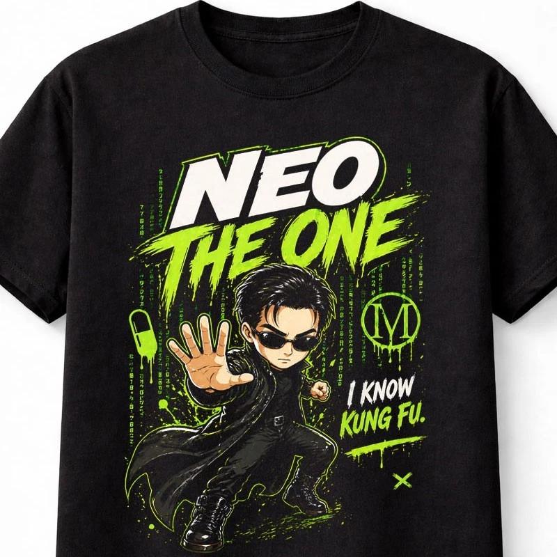 Neo The One Matrix Movie Kung Fu Sci Fi Action Unisex TShirt S