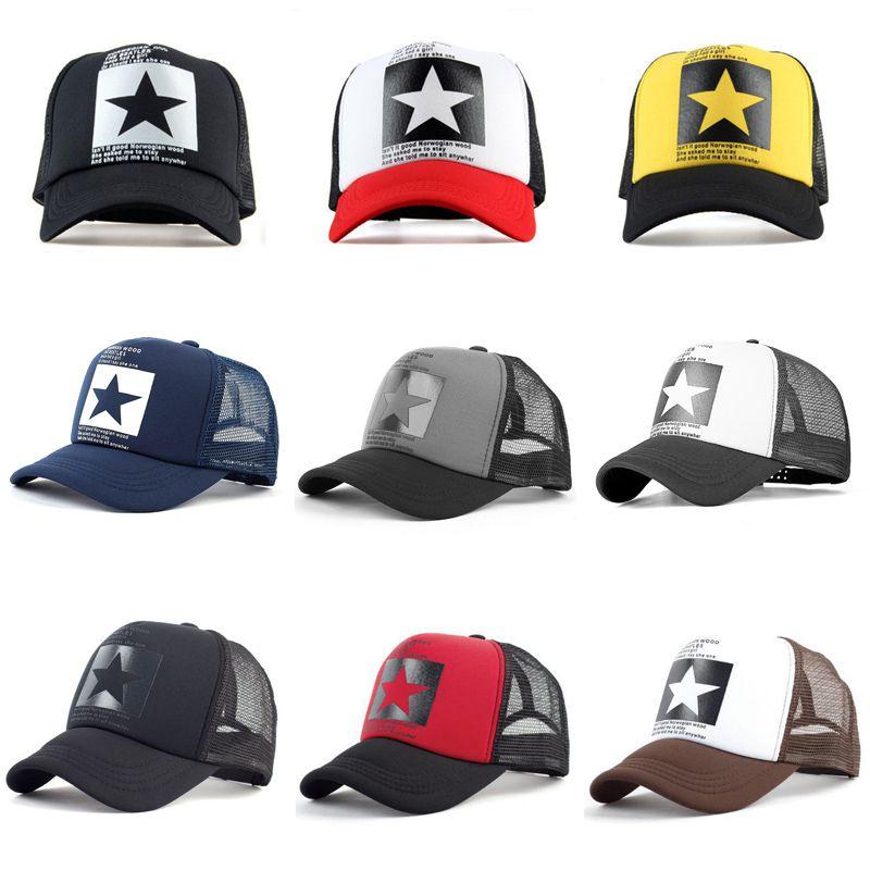 Șapcă de baseball elegantă din plasă pentru bărbați și femei cu imprimeu stea mare și potrivire ajustabilă