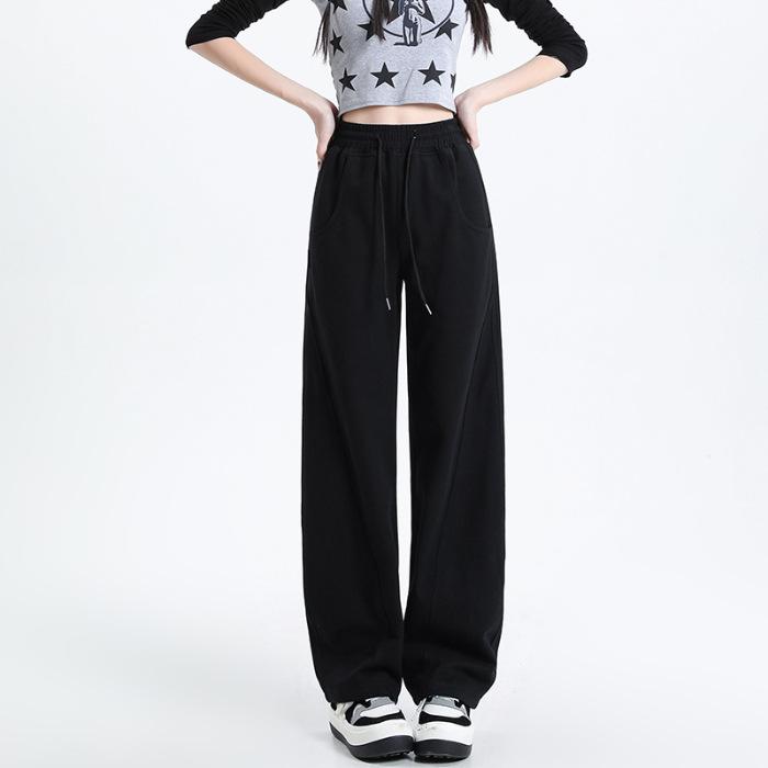 

Нестандартные брюки-бананы, высококачественные широкие брюки из флиса и драпировки, женские осенние брюки с высокой талией для похудения XL