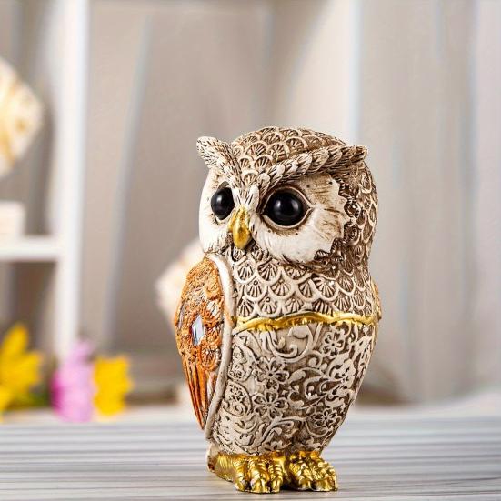 Owl Statue Realistic Look Animal Themed Ornament Owl Collectible Figurine