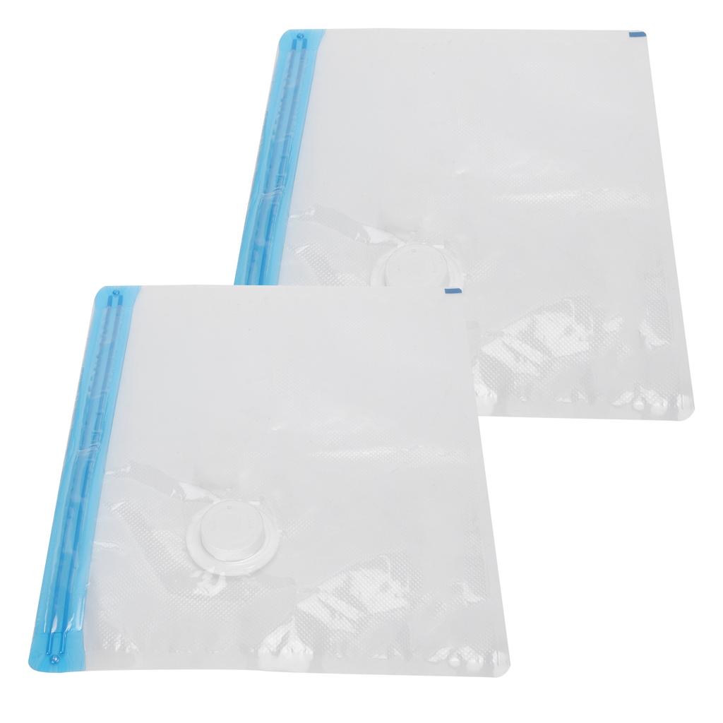 2Pcs Vacuum Storage Bag Space Saving Compressed Sealed Travel Bag with 3.5cm Thread Inlet