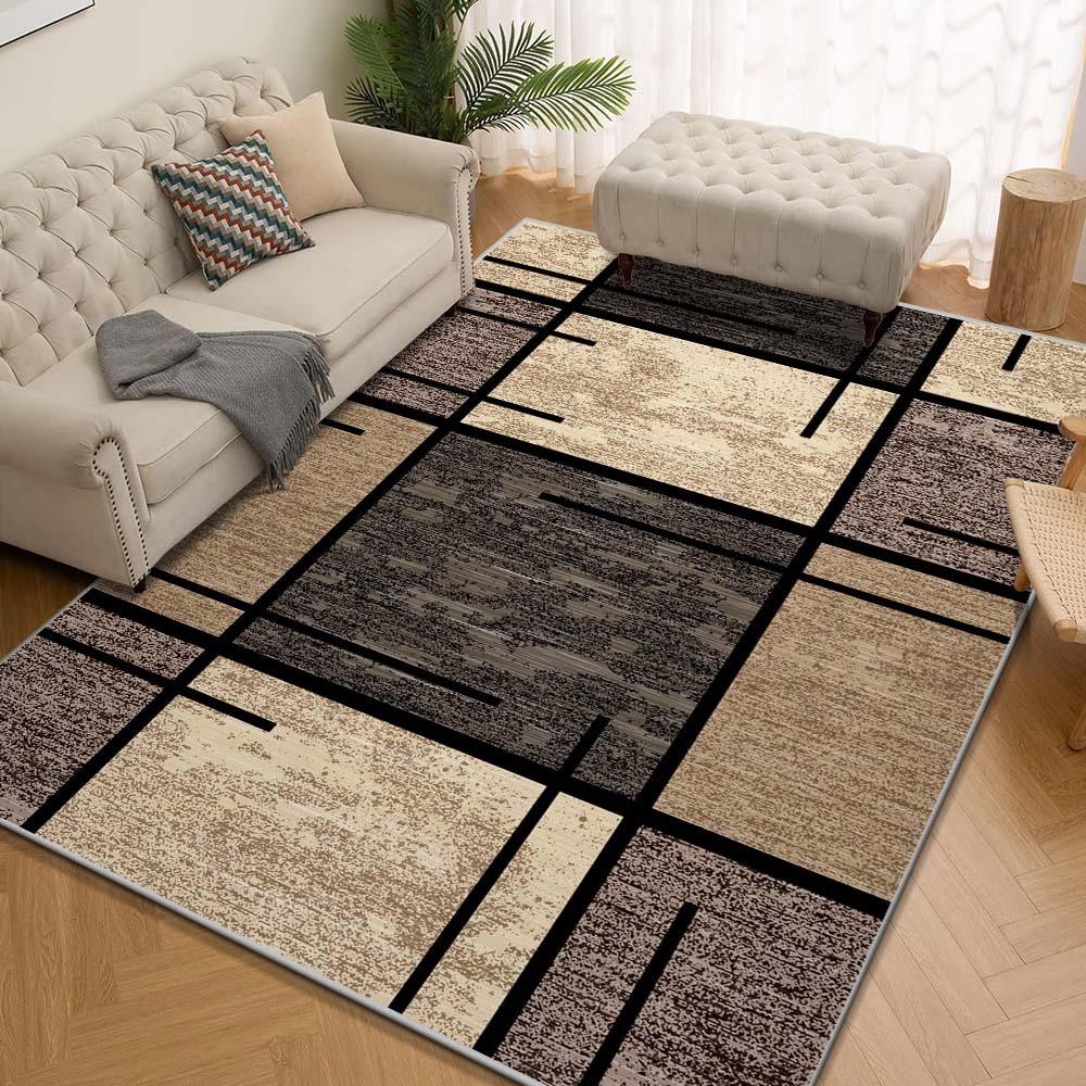 

Modern Geometric Living Room Carpet Anti-Slip Large Size Sofa Coffee Table Rug Bedroom Floor Mat Home Decoration 80x120cm 31x47inch