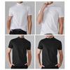 Heren Halve Hoge Kraag Slim Fit T-shirt Zomer Casual Korte Mouw Effen Kleur Elastisch Dun Pullover T-shirt