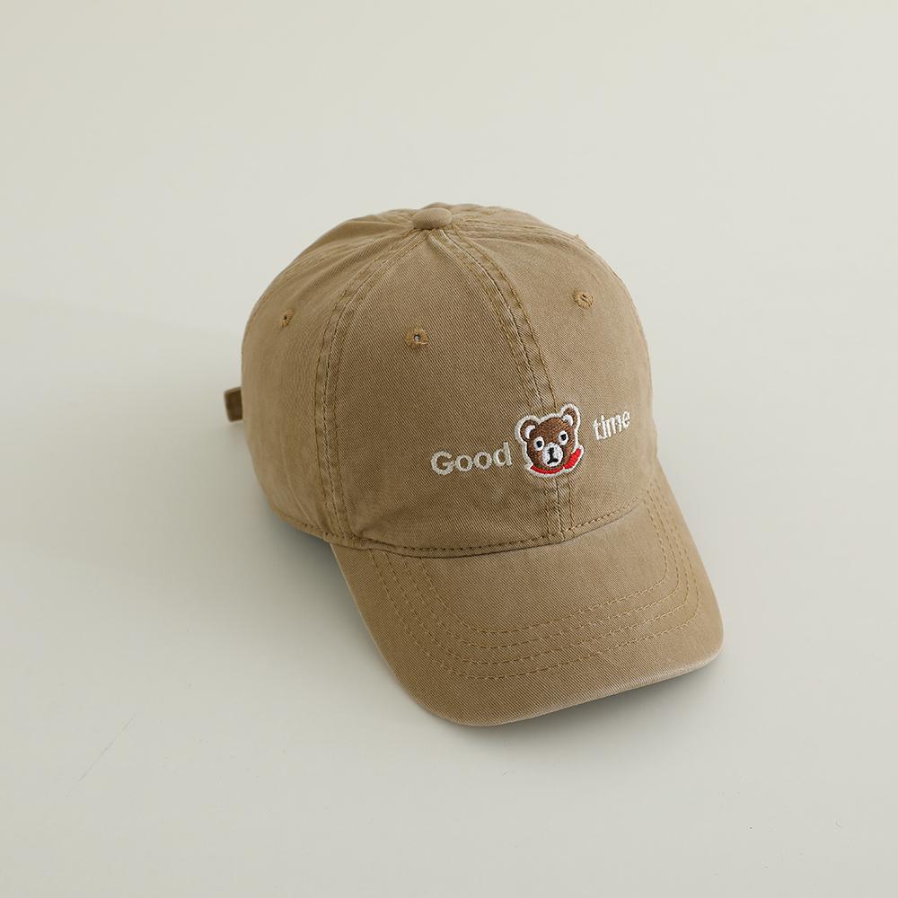 Children's baseball cap cute cartoon embroidered bear cap spring summer baby sun protection hat