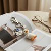 Keychain Pendant Inspirational Duck Design Key Holder with Birthstone Charm Encouragement Card Lightweight Healing Gift