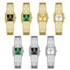 Women Dress Bracelet Watches Clock Relógio Fashion Rhinestone Square Small Dial Steel Band Ladies Watch Elegant