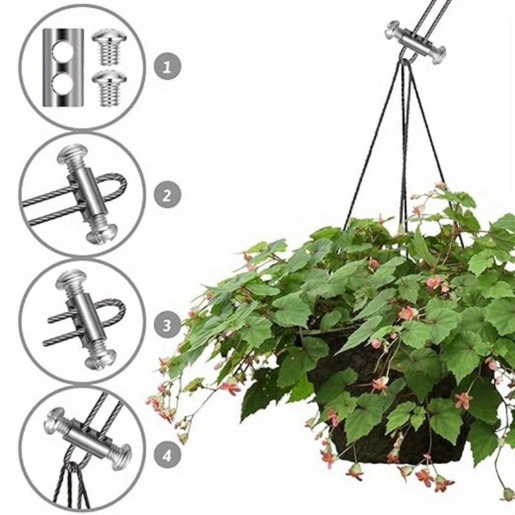 30pcs Stainless Steel Wire Rope Clamps with Screws - Double Hole Cable Crimping Ring Accessories, Adjustable and Reusable, Ideal for 1-2.5mm Steel