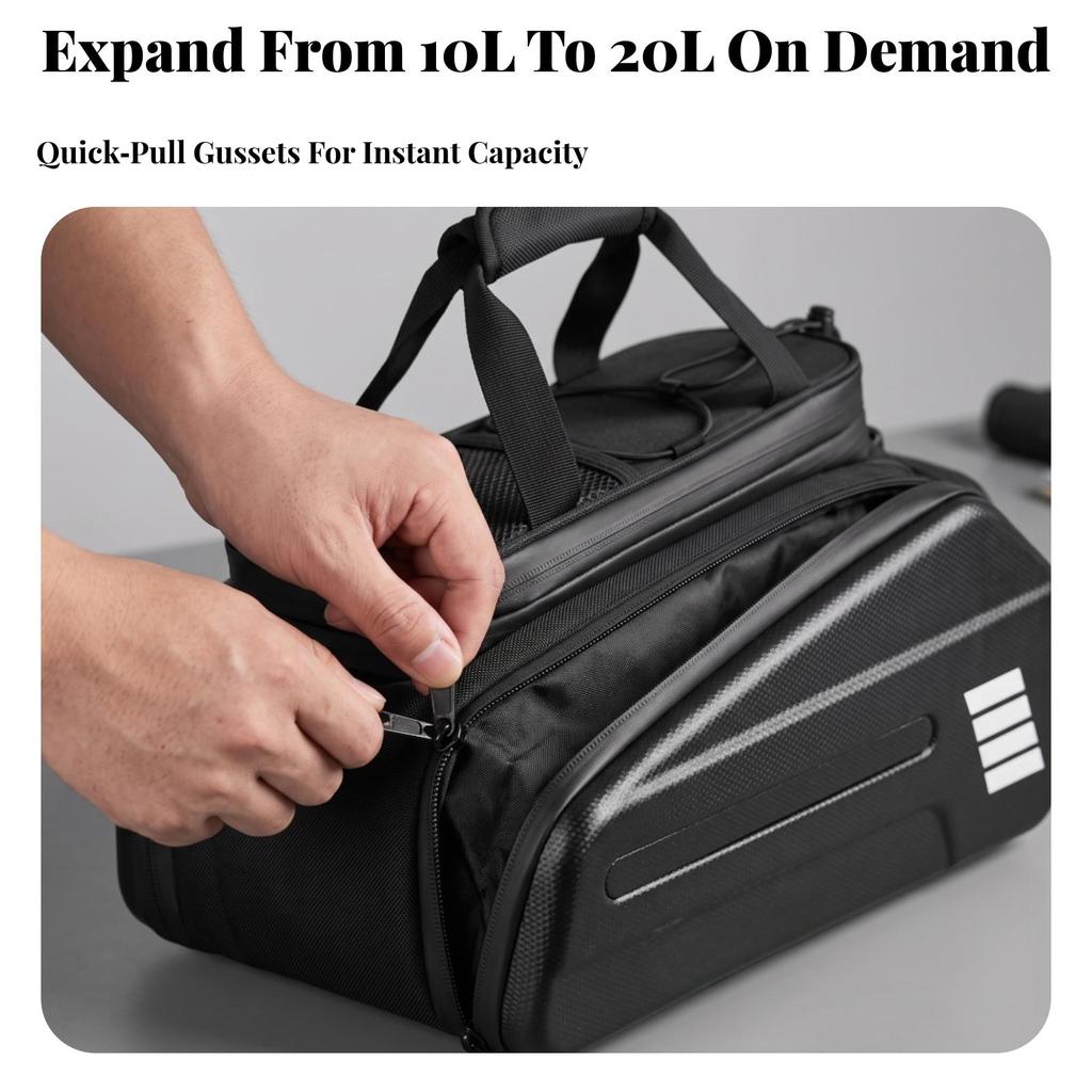 Electric Bike Trunk Bag Structured Easy To Install for Cyclists