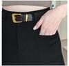 Women's High-Waist Summer A-line Booty Shorts - Black Outwear Slimming, Loose, Casual Wide-Leg Pants