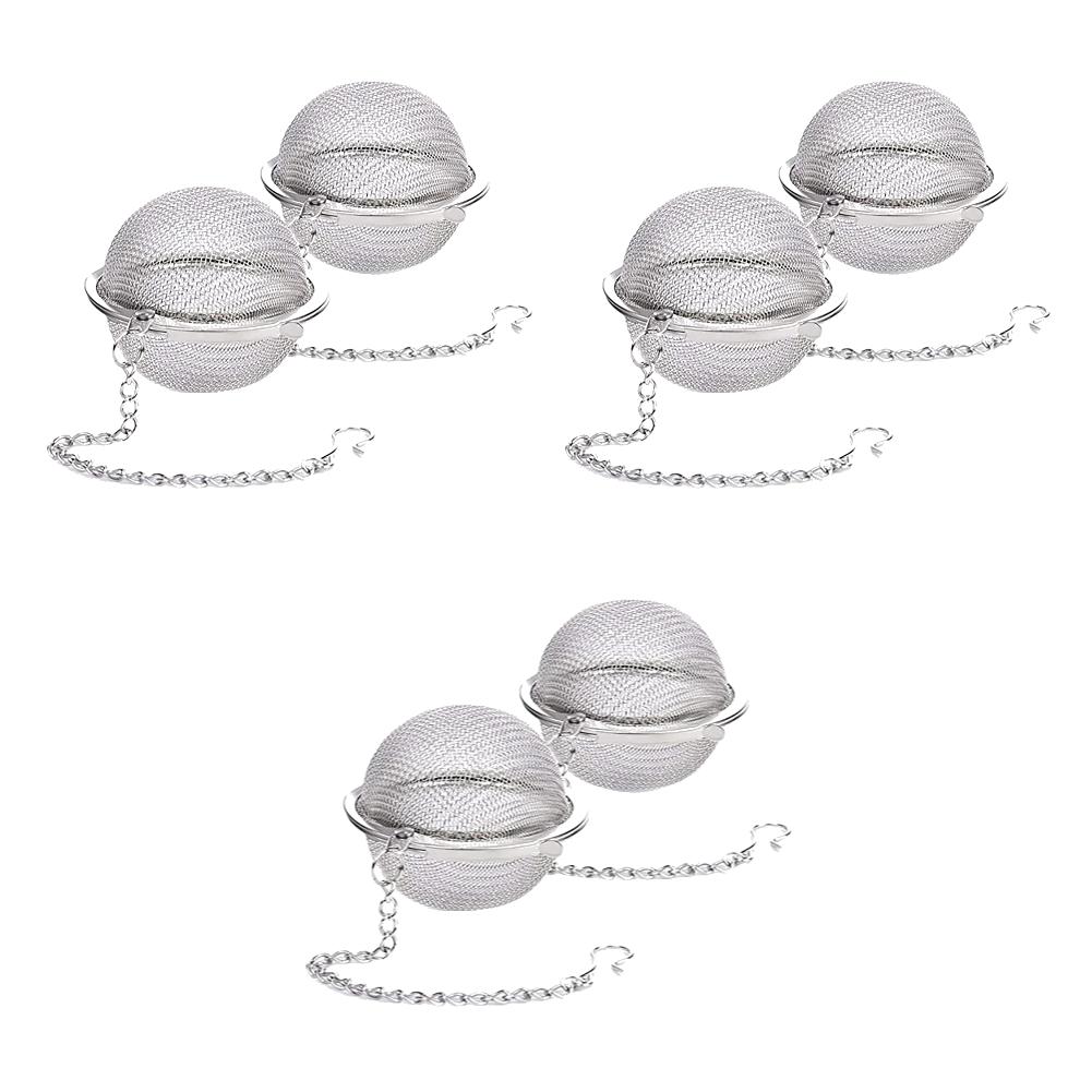 10-2pcs Stainless Steel Tea Ball 2.3 Inch Fine Mesh Tea Interval Diffuser with Hooks for Loose Leaf Spices Seasonings