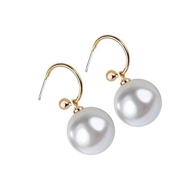 Large Faux Pearl Dangle Stud Elegant Statement Leaverback Earrings Jewelry Gift for Girls Women