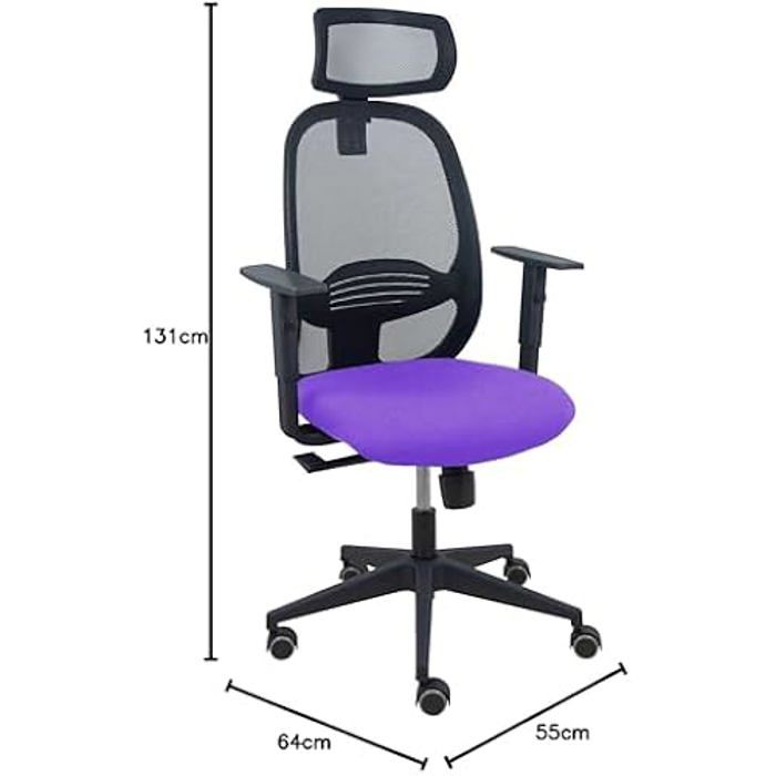 Chaise De Bureau Ergonomique - PIQUERAS Y CRESPO - Modèle Bali - Noir - Bras Réglables - Tête Réglable