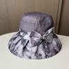 Wide-brimmed sun hat women's summer fashion printing foldable thin organza basin hat, sun hat for shopping