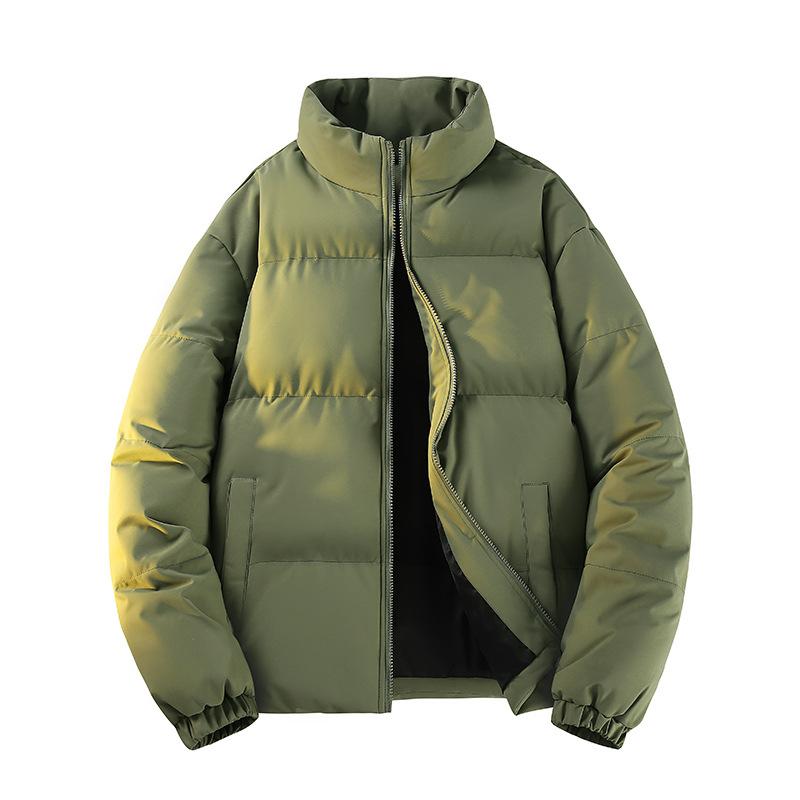 Winter New Men's Solid Color Cotton Coat Couple's Same Style Thickened Casual Bread Coat