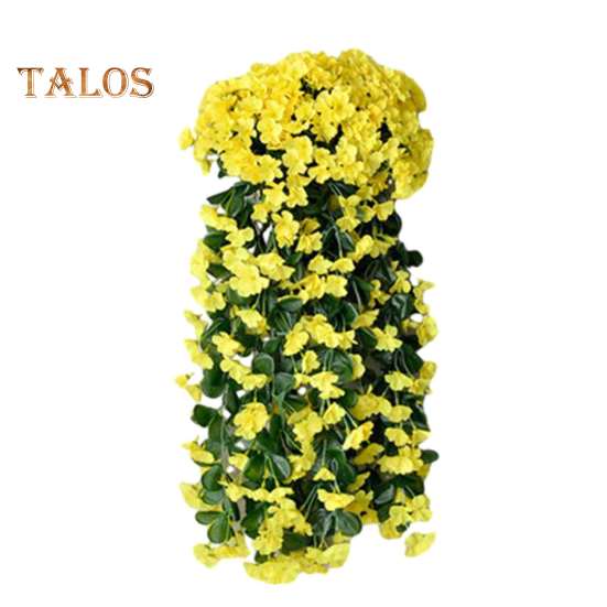 

2 шт. подвесной искусственный фиолетовый цветок устойчивый к ультрафиолетовому излучению реалистичный искусственный шелковый цветок виноградная лоза свадебная вечеринка для внутреннего и наружного сада настенный искусственный цветок жёлтый