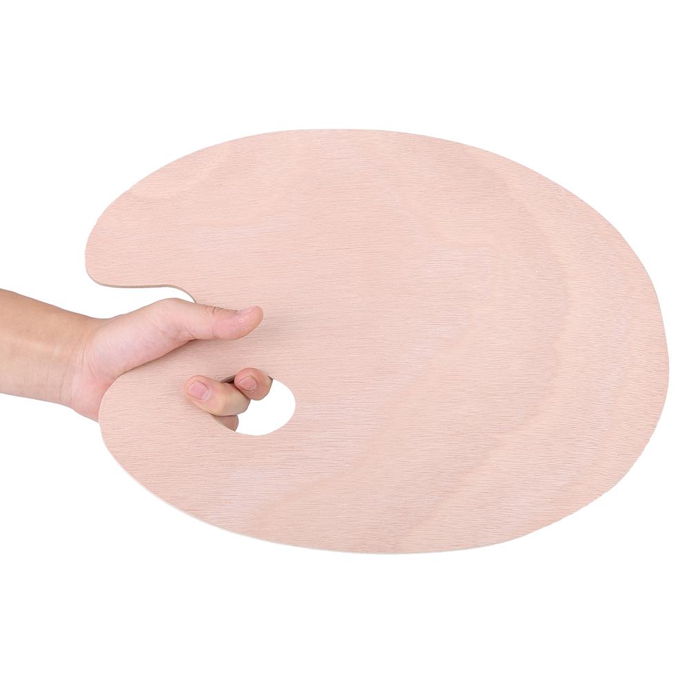 Vintage Artist Oval Wooden Palette Oil Acrylic Paint Tray Wood Painting Tool