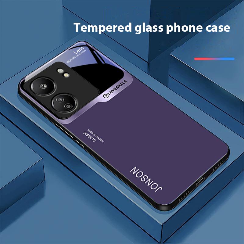 

Large Window White For Xiaomi Redmi 13C Note13 12 Pro Plus 5G Note 9 13T Pro POCO X6 F5 F6 Black Tempered Glass Phone Case For Redmi 9A