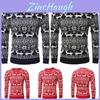 Stylish Long Sleeve Xmas Mens Christmas Sweater With Snowflake Prints