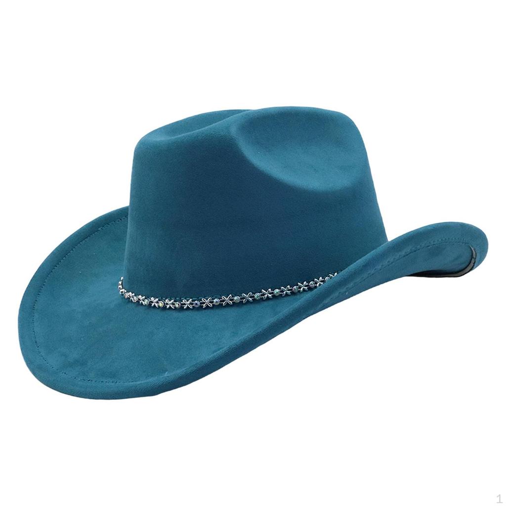 Adult Cowboy Hat, Wide Brim Western Headwear, Lightweight And Sturdy Polyester Party Suitable