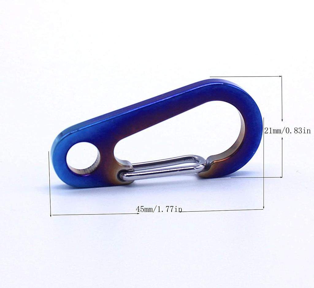 TISUR Small Titanium Carabiner Keychain for Men, Lightweight (Color: Large + D-Ring: Small)