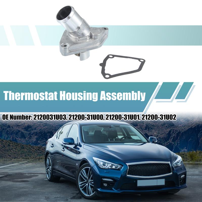 X Autohaux Car Engine Coolant Thermostat Housing Assembly 2120031U00/2120031U01/2120031U02/2120031U03 for Nissan for INFINITI