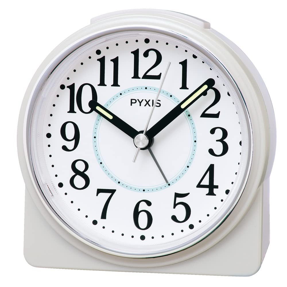Seiko Clock PYXIS NR451W Analog Alarm Table White 89 x 86 x 47 mm Clock, Clock, Pearl,
