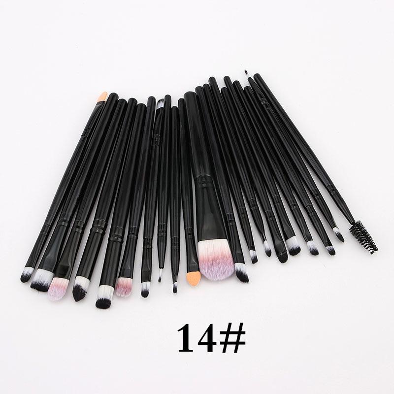 20-Piece Eye Makeup Brush Set: Includes Eyebrow, Foundation, Eyeshadow, Lip, and Contour Brushes.