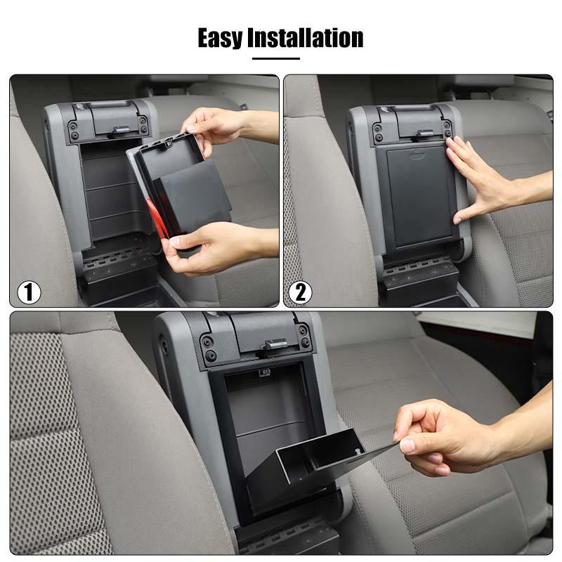Auto-Armlehnenbox hinten, Aufbewahrungsbox, Organizer-Container für Jeep Wrangler JK 2007–2017, Zubehör zum Verstauen und Aufräumen des Innenraums
