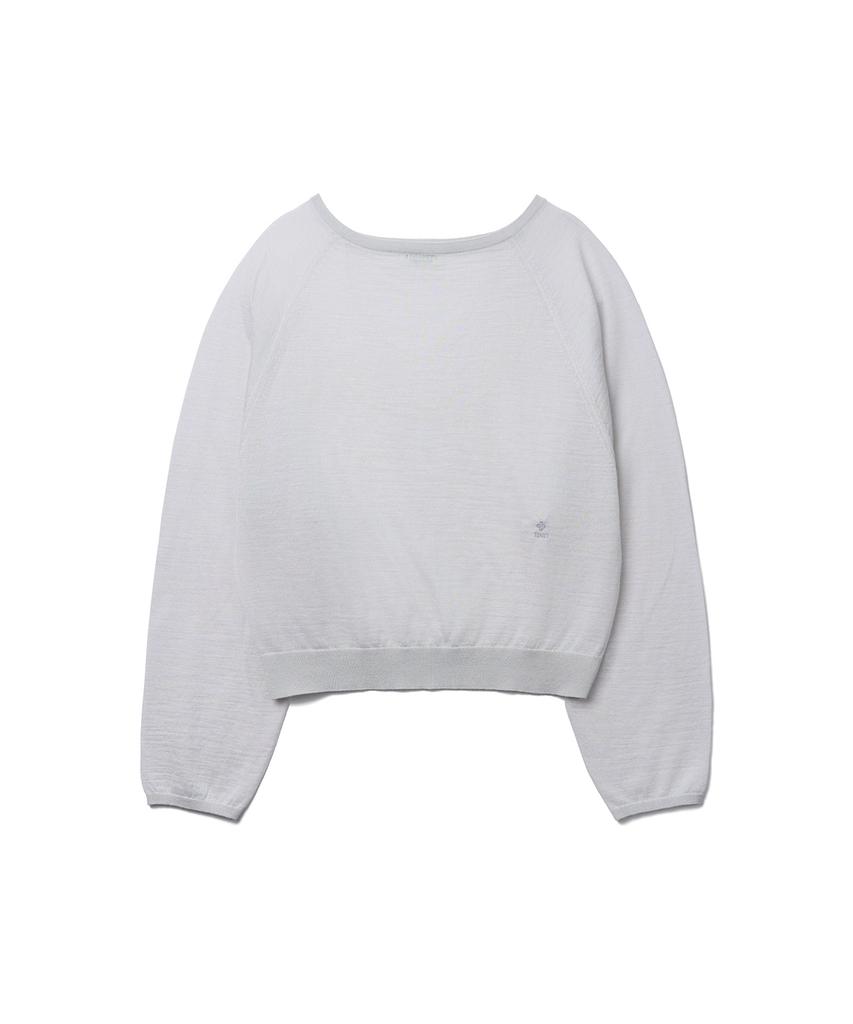 Tudument Sheer Off Shoulder Pullover_Light Gray