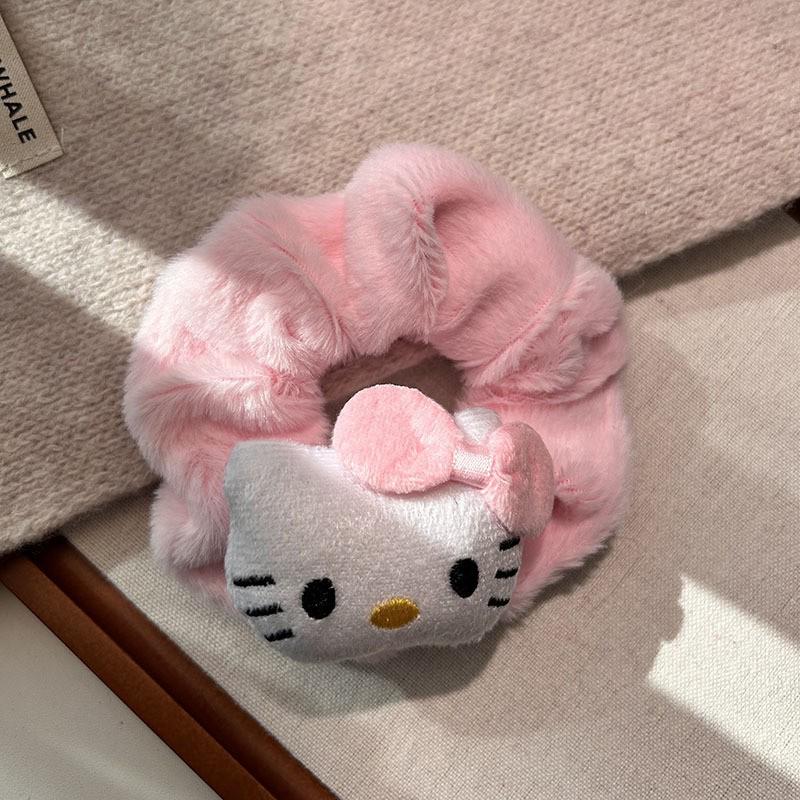 Cinnamoroll Plush Hair Tie: Fluffy Cartoon Hair Rope for Girls