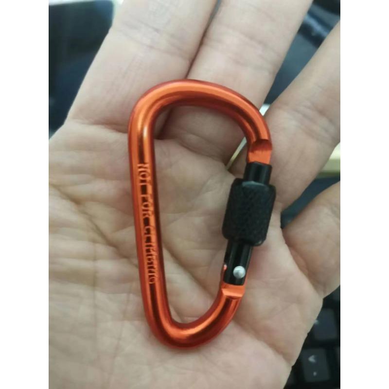 Outdoor Aluminium D-Form Verschlusskarabiner Schlüsselanhänger Rucksackclip Seilhaken für Camping Wanderausrüstung Zubehör