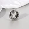 European and American Braided Rings, White K and Black, Trendy Men's Domineering Round Mesh Braided Ring