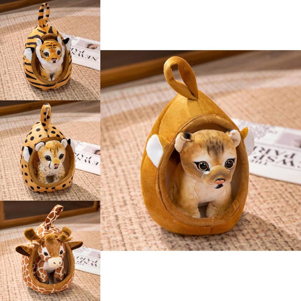 Realistic Animal Plush Stuffed Toy Pp Cotton Fill Short Pile Nursery Kids Room Decor