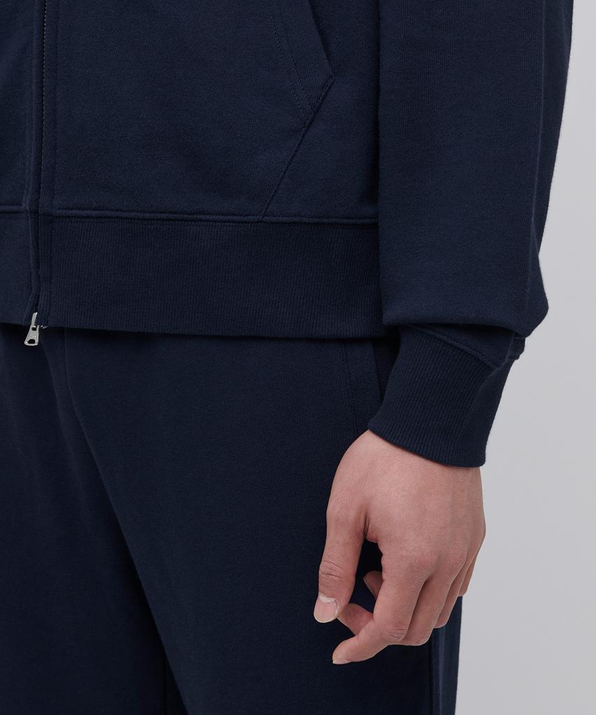 Musinsa Standard Crop Hooded Sweat Zip-Up [Navy]