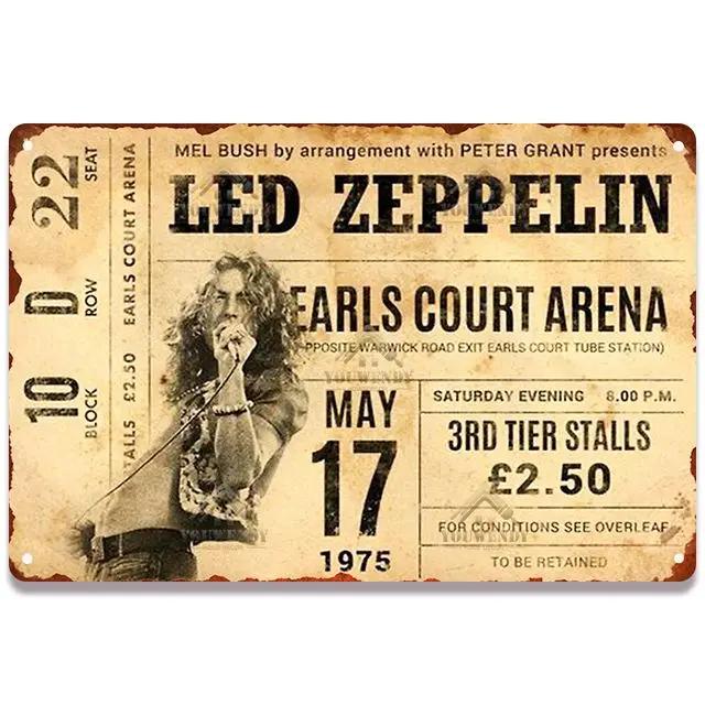 Vintage Rock Music Concert Metal Poster Sign - Art Painting Plaque - Ideal for Retro Pub Bar and Home Decoration