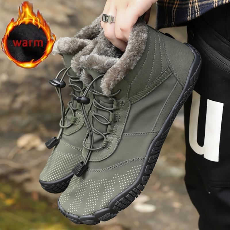 Snow Boots Men Winter Boots Woman Waterproof Warm Barefoot Boots Outdoor Anti SlipTrekking Hiking Shoe Warm Work Shoe Cold-Proof