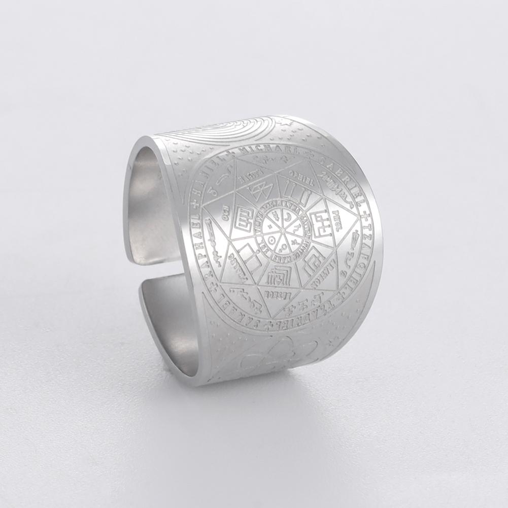 Dawapara Seal of The Seven Archangels Secret of Universe Ring Solomon Kabbalah Amulet Talisman Stainless Steel Jewelry 8