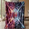 AC Milan Theme Blanket Soft Flannel Blanket Plush Throw Blanket Cozy Sofa Bed Blanket for Home Decor