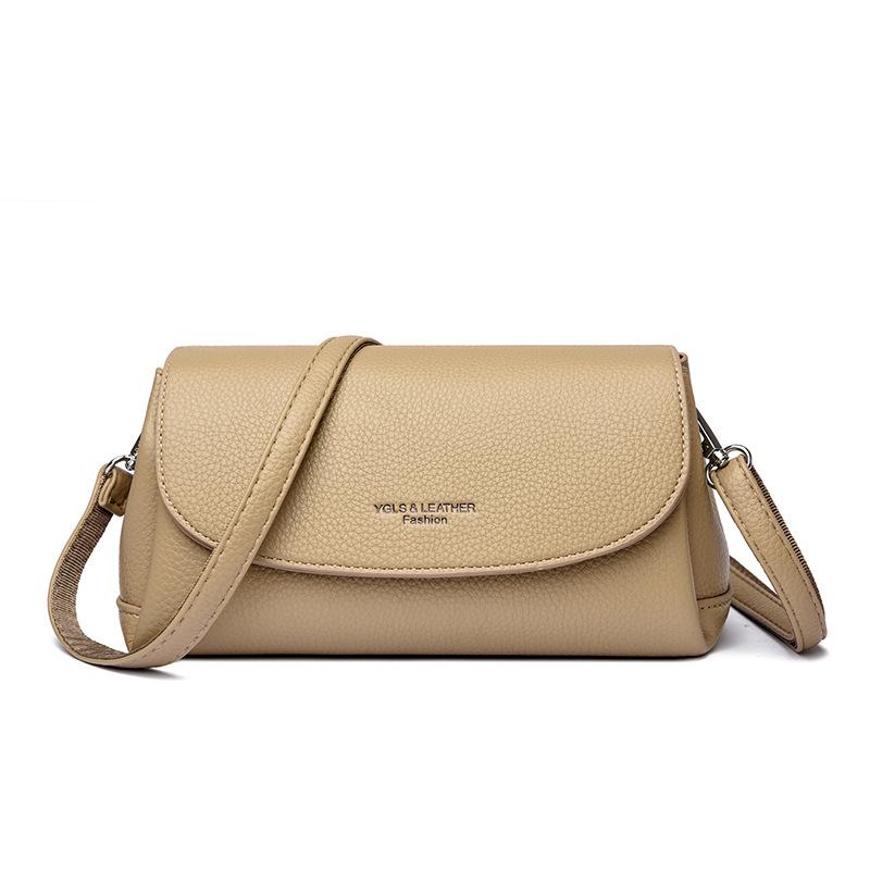 

Bag, Women s Crossbody Soft Leather Handbag, Multi-layer Versatile and High-end Small Square Bag, Commuting Single Shoulder Bag хакі