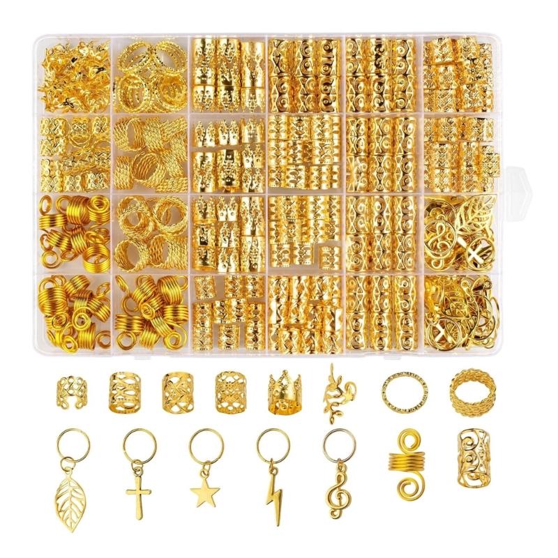 

275pcs Metal Hair Cuffs Clip Hair Rings for Braids Dreadlocks Adjustable Unisex Jewelry Styling Kits for Adults Teens